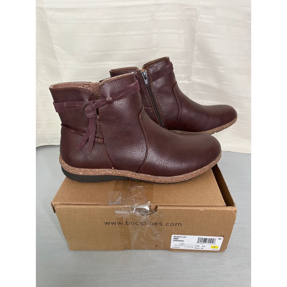 b.o.c. Addi French Ankle Boot Bootie Dark Brown Nubuck Size 8.5M - Picture 3 of 13